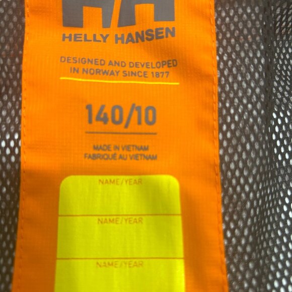 Helly Hansen Junior Orange Loen Jacket Youth Outdoor Windbreaker Waterproof 10 - Picture 10 of 11